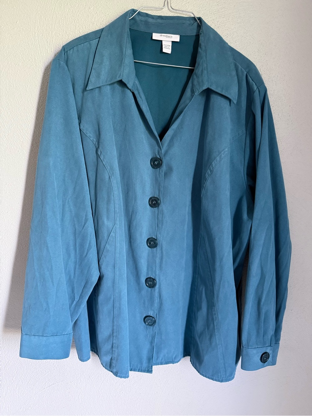 Dress Barn Teal Button-Front Blazer